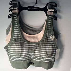 Lucky Brand 3pc Seamless Comfort Textured Pull on Bra w/removable pads Set